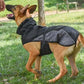 Regenjacke Regenmantel für große Hunde Hundemantel wasserdicht schwarz / grau- 2 Größen