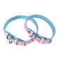 Hundehalsband Kunstleder Welpen Halsband Verstellbar mit silberfarbenem Verschluss mit D-Ring Rosa / Blau Hauptbild