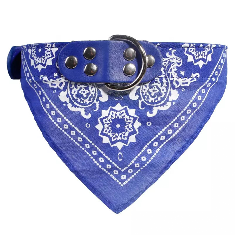 Haustier Halsband Bandana Schal Dreieck PU Leder Lätzchen für Hunde / Welpen Blau