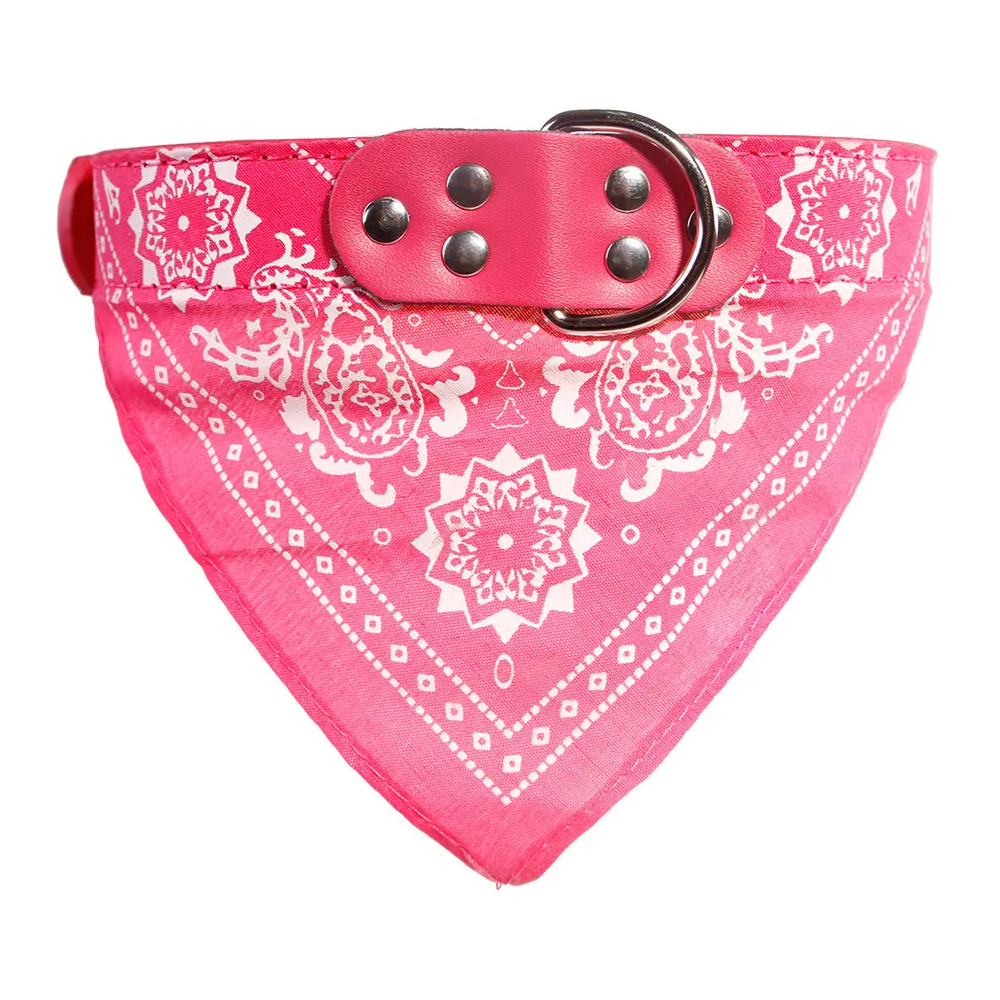 Haustier Halsband Bandana Schal Dreieck PU Leder Lätzchen für Hunde / Welpen Rosa