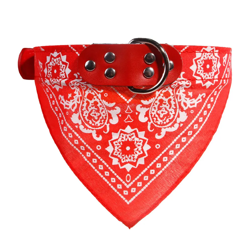 Haustier Halsband Bandana Schal Dreieck PU Leder Lätzchen für Hunde / Welpen Rot