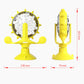 Haustier Katzenspielzeug Windmühle Futterautomat Futterspender Haustierbedarf Rotierend Detailbild Gelb
